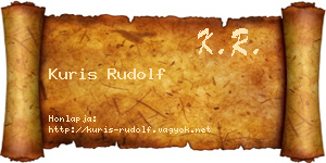 Kuris Rudolf névjegykártya